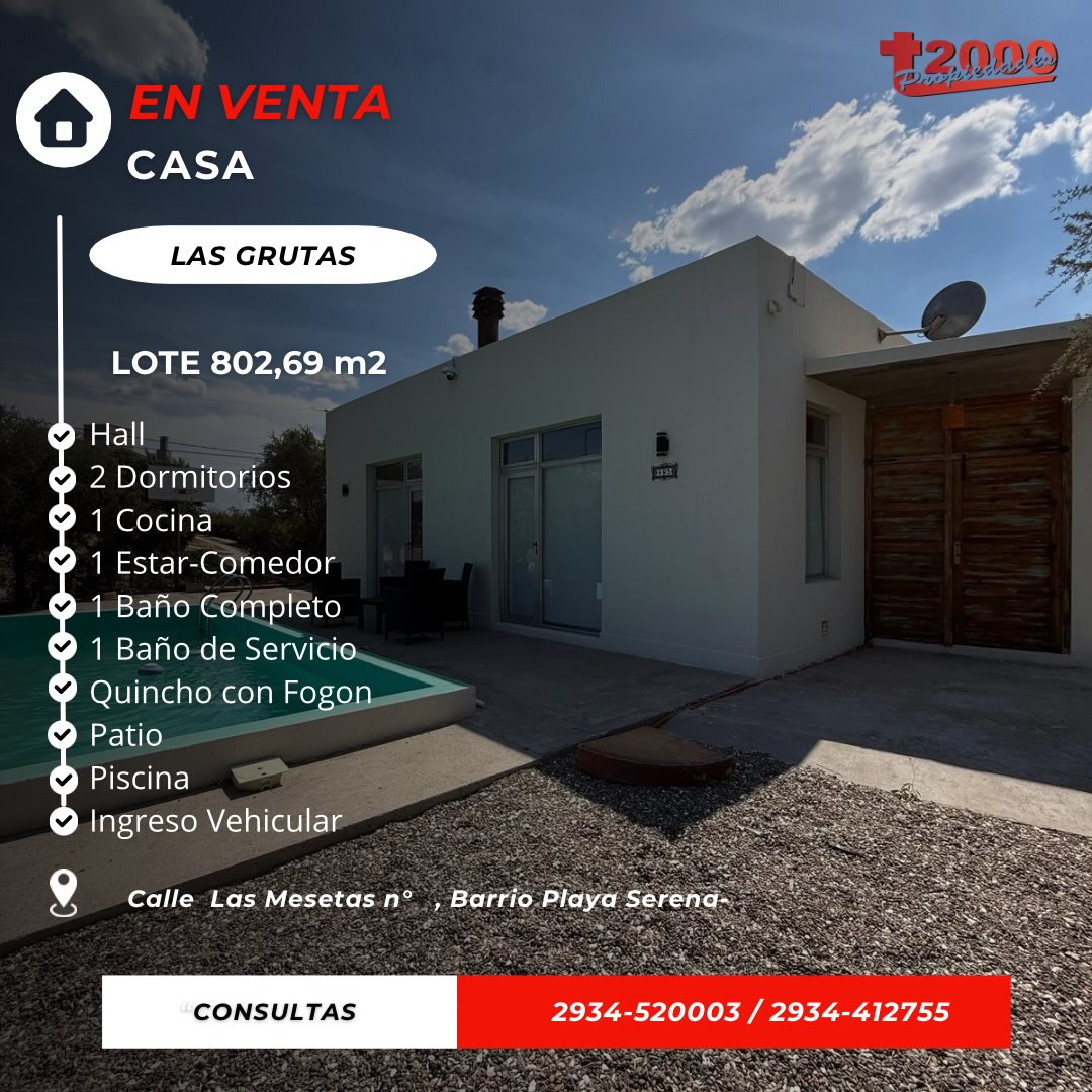 Casa · 2 dorm. en Las Mesetas 895 Playa Serena